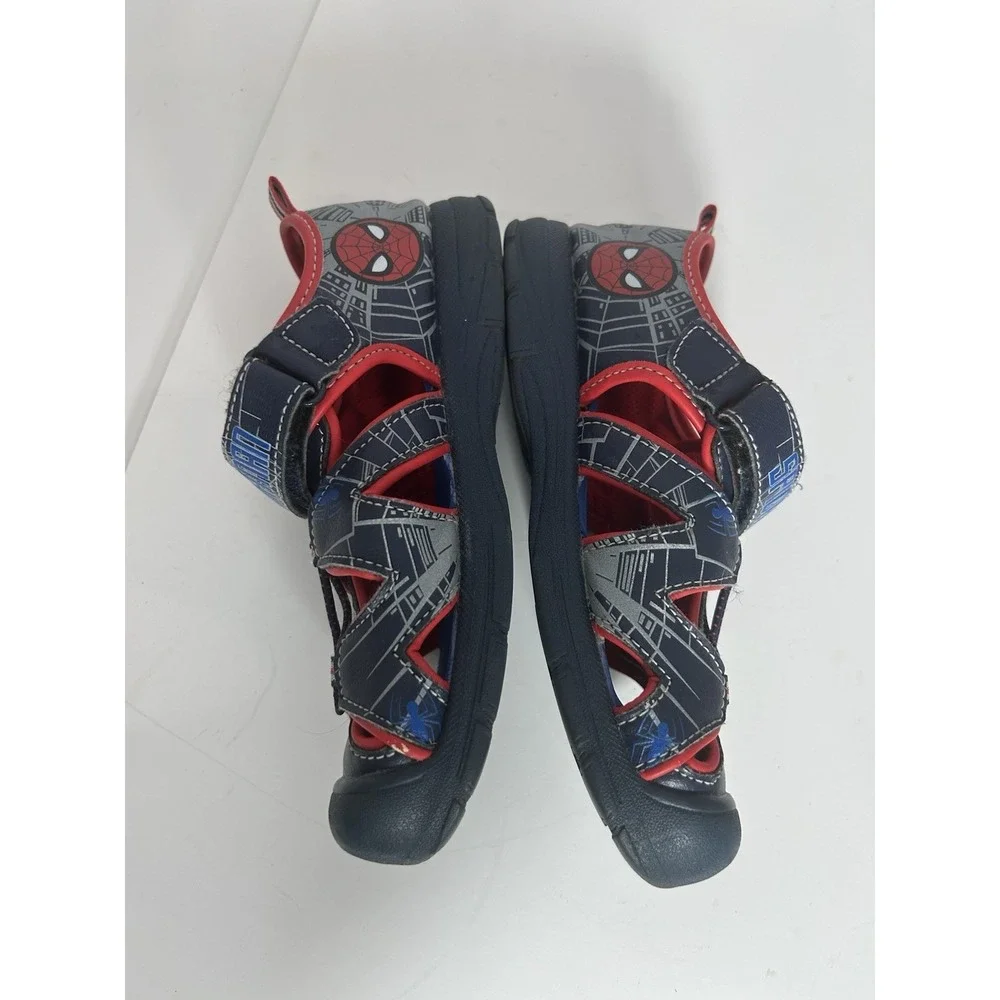 Marvel Spider-Man Boys Sandals Size 1 Light-Up Spiderweb Great‎ Condition